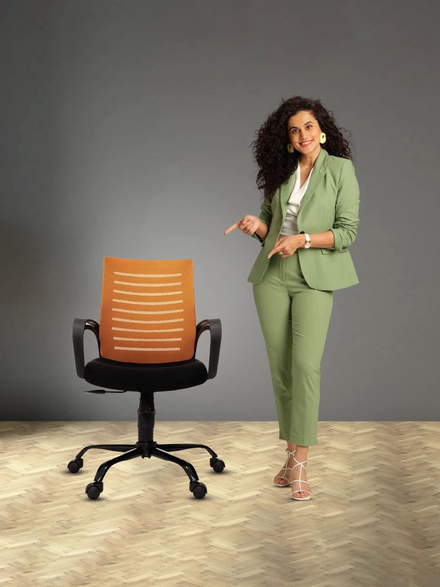 Green Soul Atom Black & Orange Foam Ergonomic Office Chair