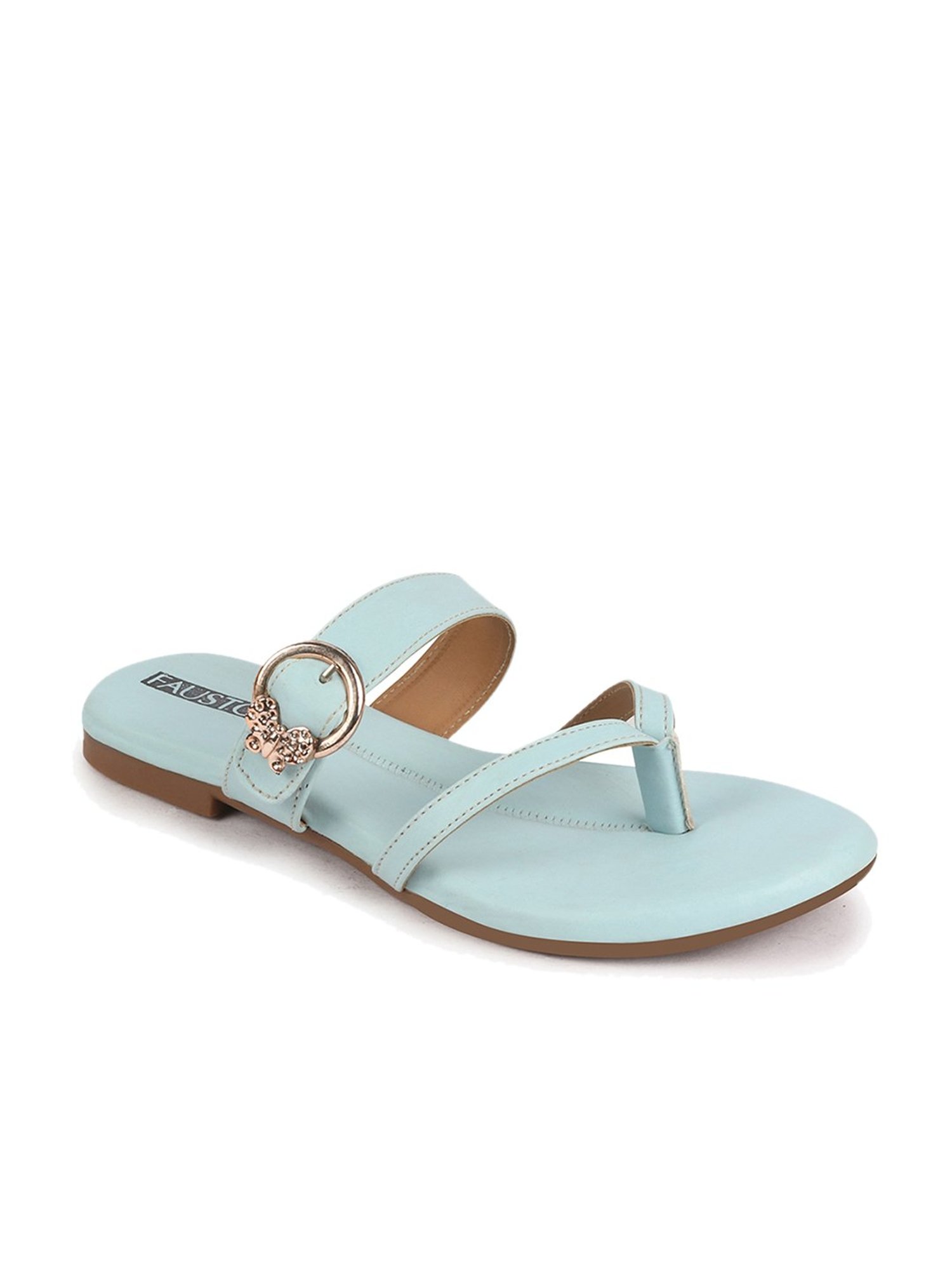 Fausto Women's Sky Blue Thong Sandals