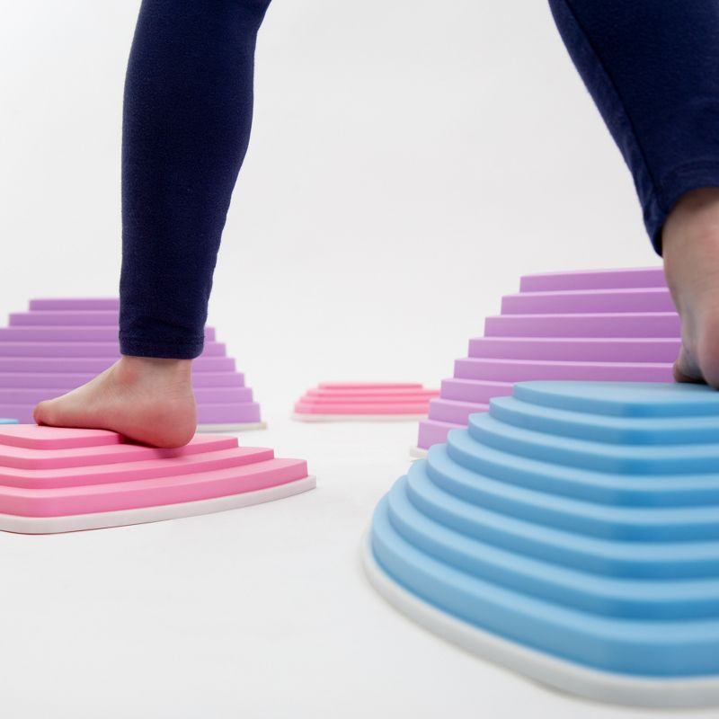 JumpOff Jo Rocksteady Balance Stepping Stones for Kids, Promotes Balance & Coordination, Set of 6 Balance Blocks, Tall Set, Pastel Colors