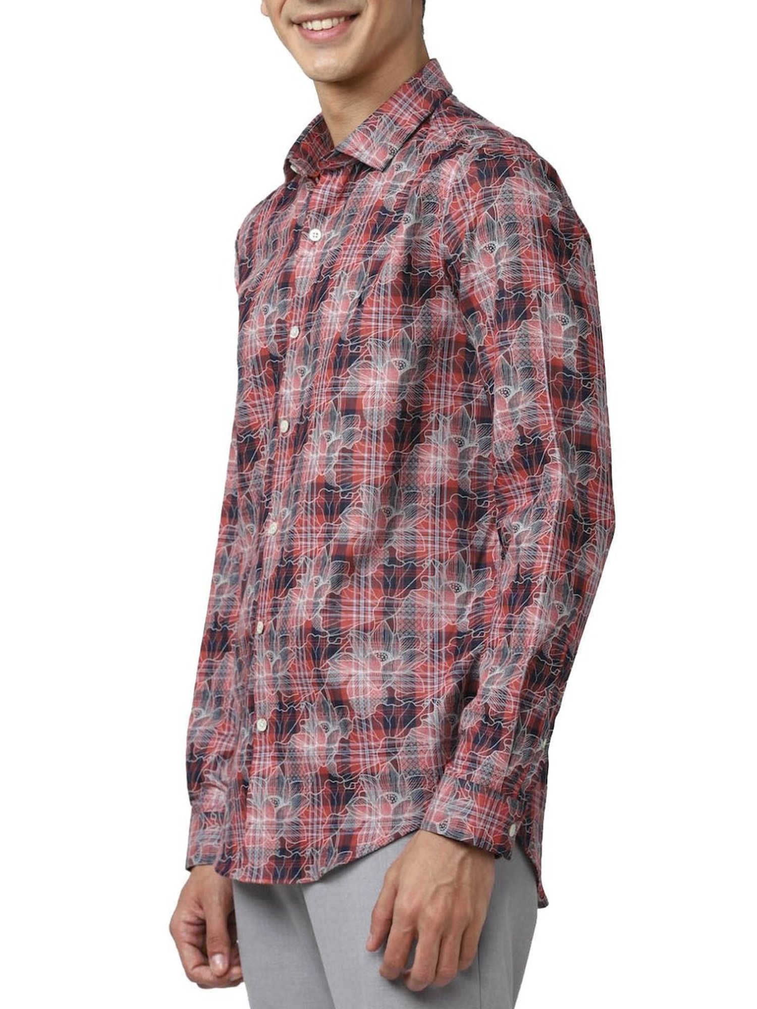 Simon Carter London Pink Printed Slim Fit Shirt