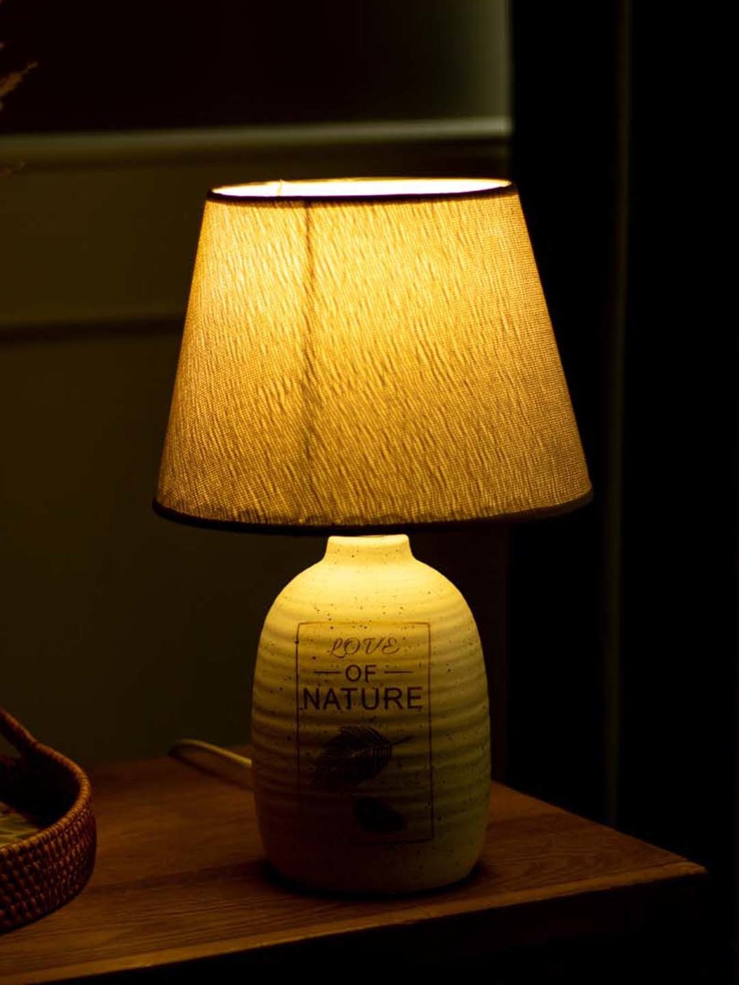 The Decor Kart White Ceramic Love Of Nature Table Lamp