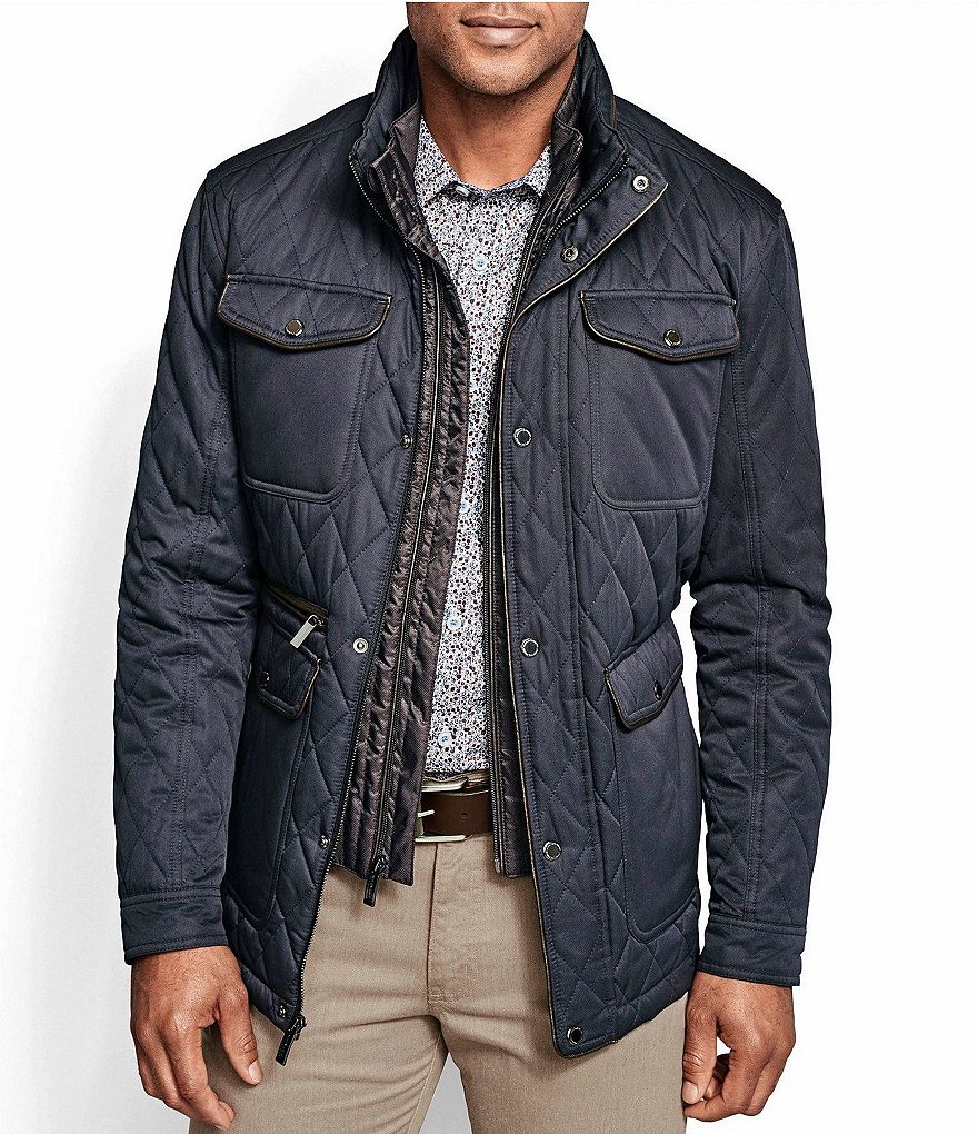 Cole Haan Hooded Down Zip Front Puffer Jacket