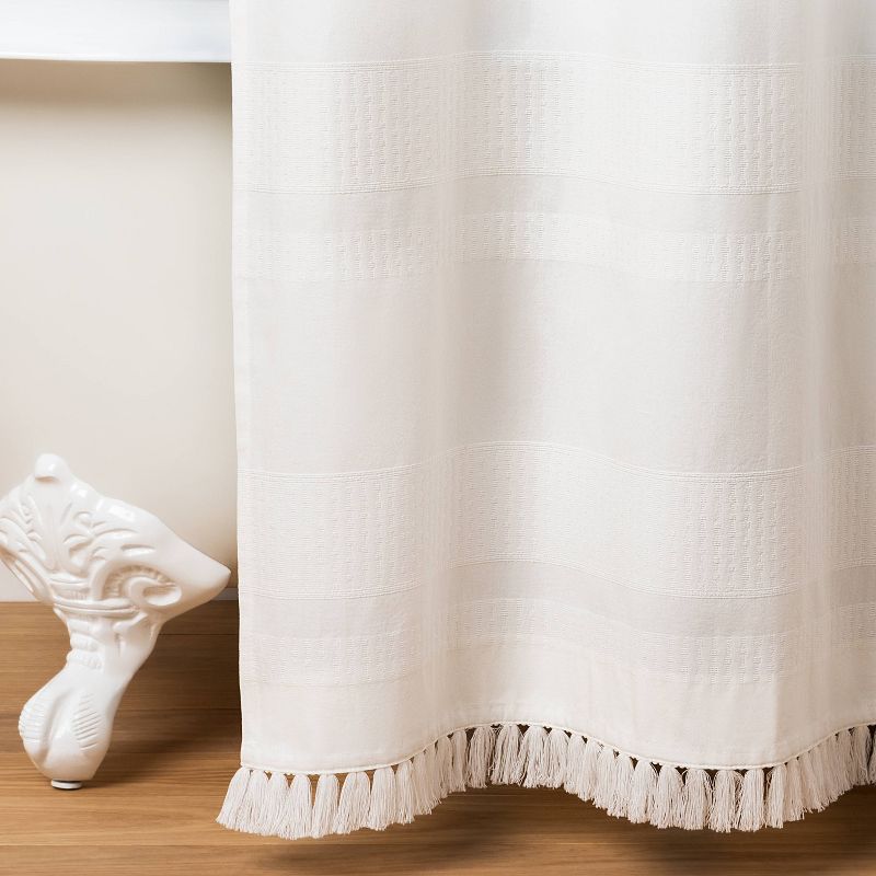 Textured Stripe Shower Curtain White - Hearth & Hand™ with Magnolia