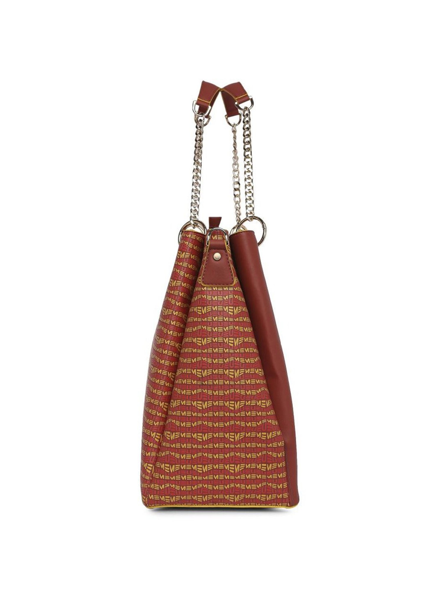 Eume Dragonfly Hot Sauce Red Leather Printed Shoulder Handbag
