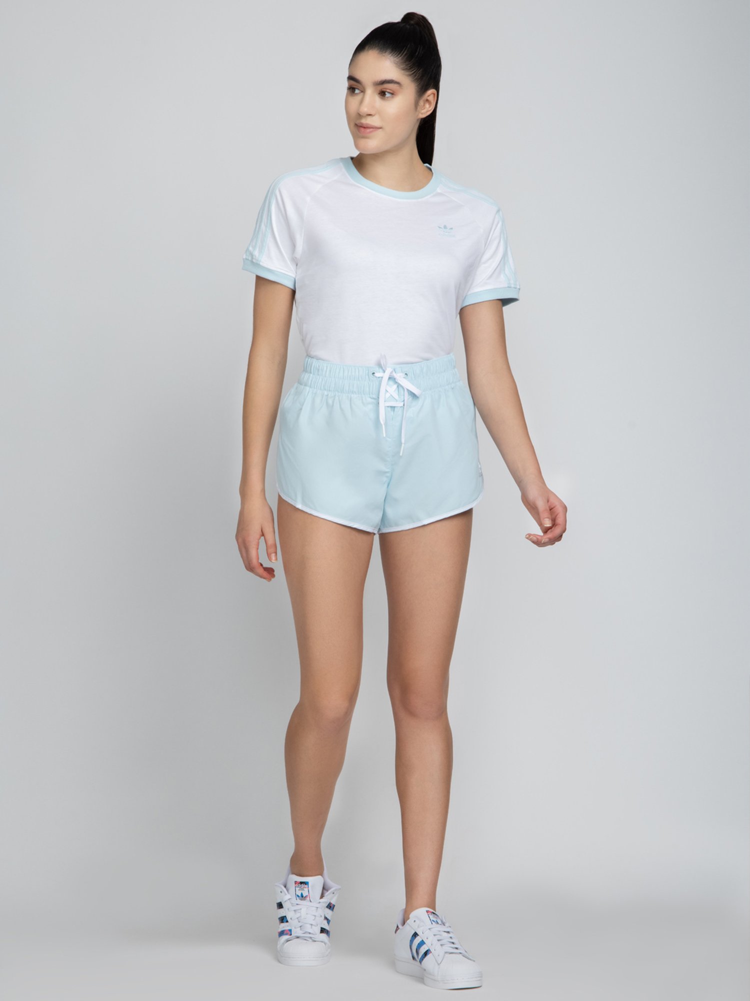 Adidas Originals Blue Polyester LACED Sports Shorts