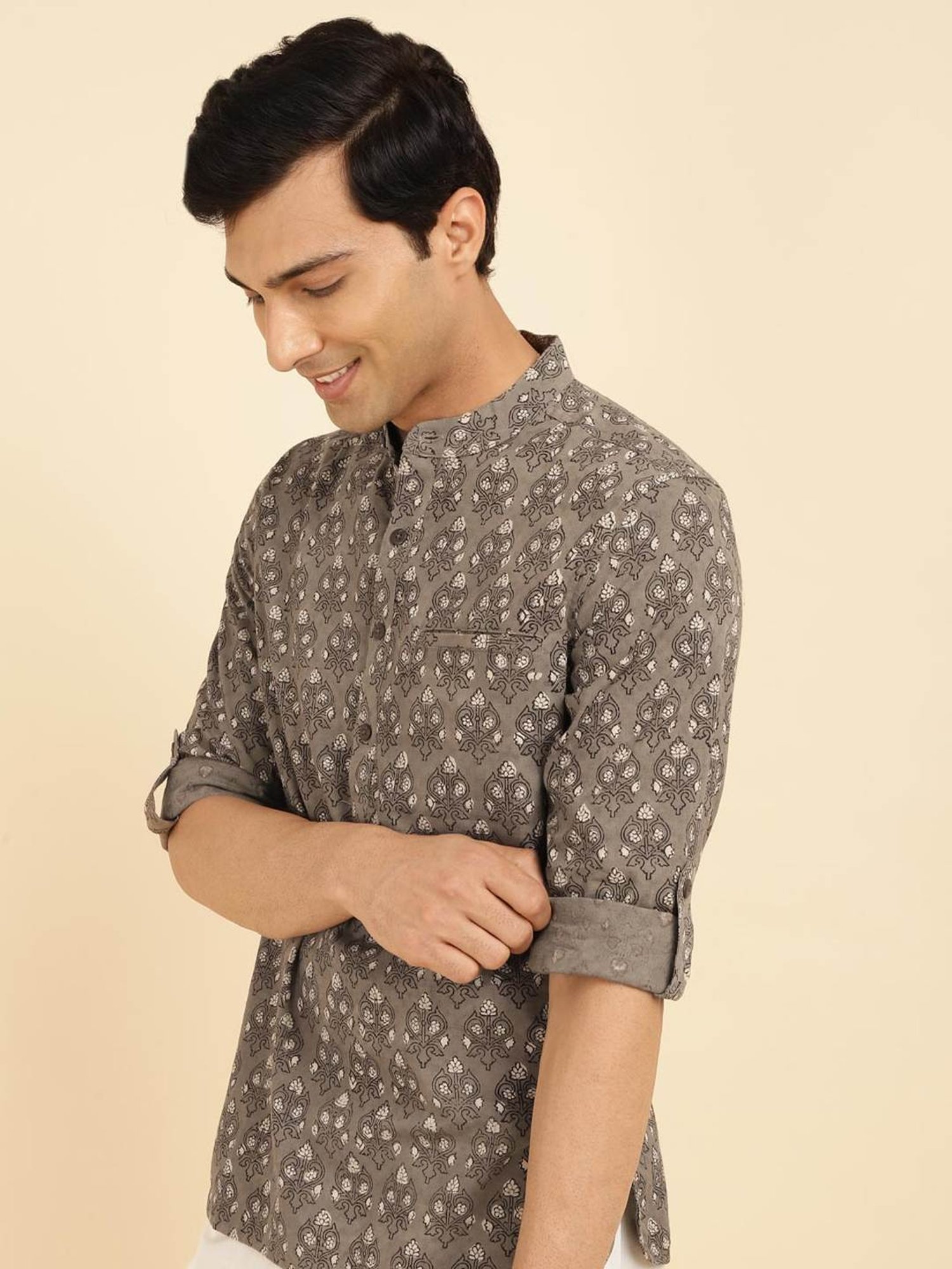 High Star Green Cotton Relaxed Fit Striped T-Shirt