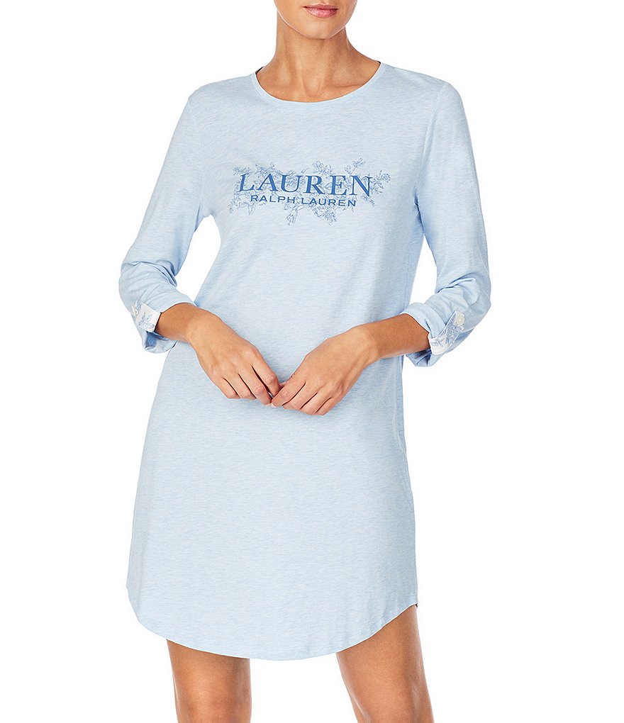 Miss Elaine Plus Cottonessa Floral Print Knit Long Nightgown