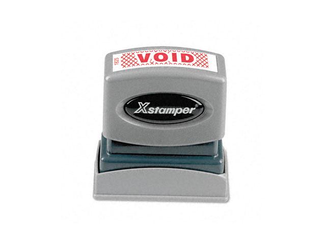 Xstamper ECO-GREEN 1825 Title Message Stamp, VOID, Pre-Inked/Re-Inkable, Red