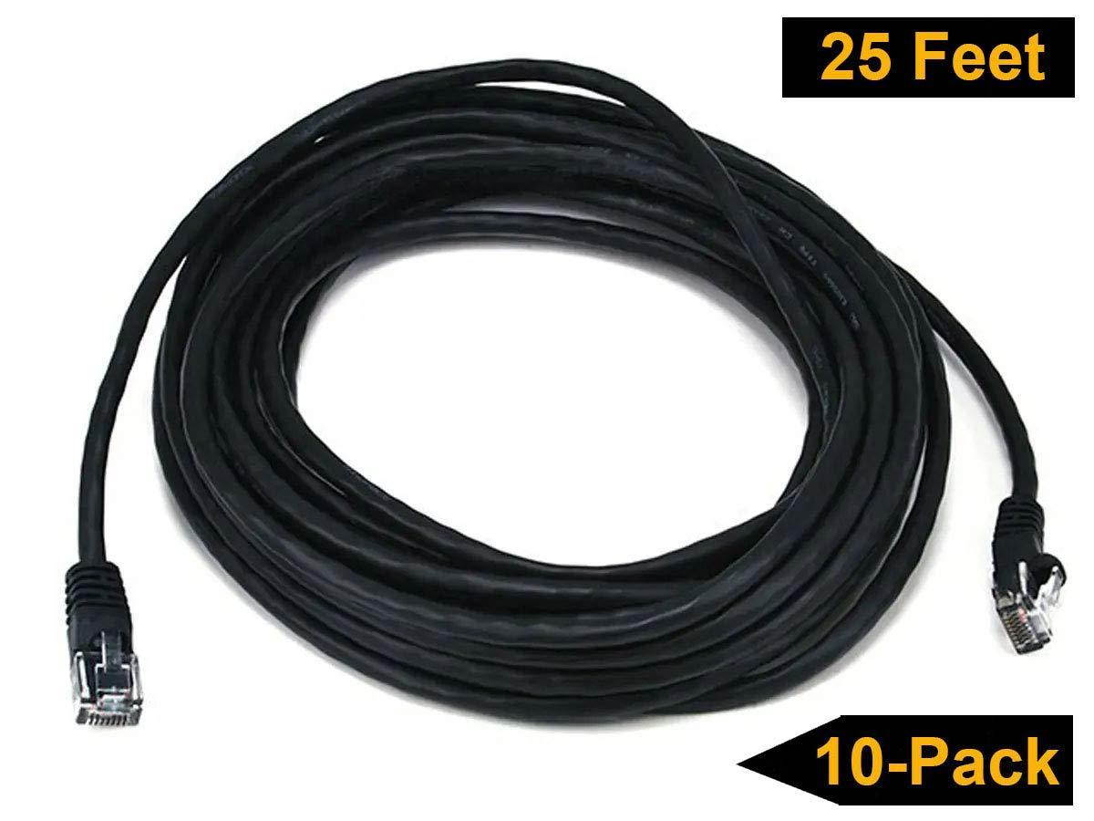 iMBAPrice 10' Cat5e Network Ethernet Patch Cable, 10 Pack, Black (IMBA-CAT5-10BK-10PK)