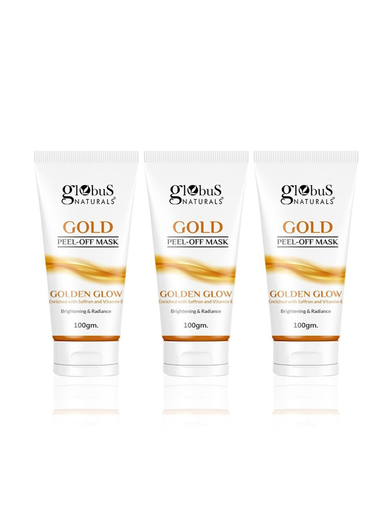 Globus Naturals Gold Peel-Off Mask - Pack of 3