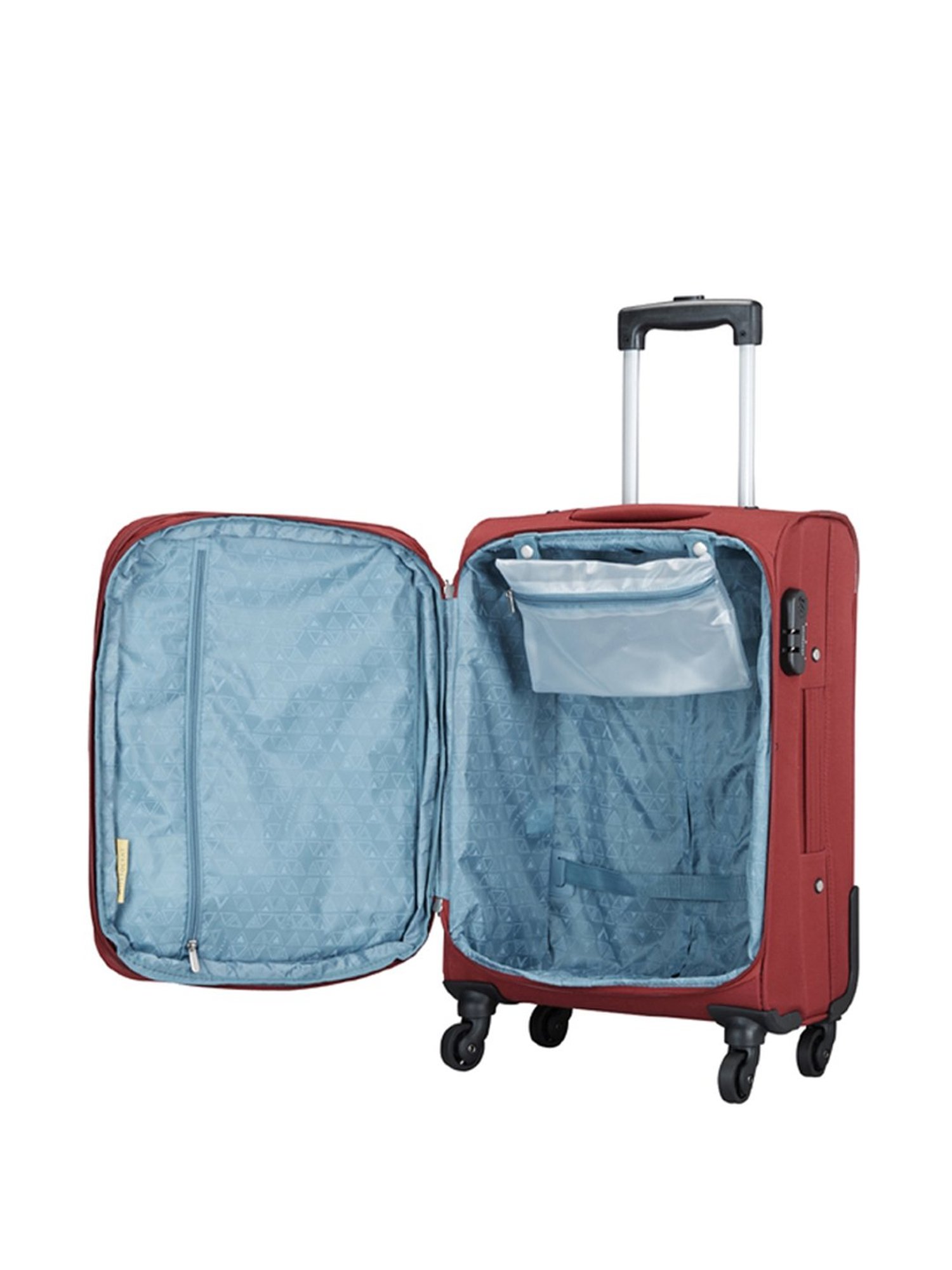 Aristocrat Amber Red 4 Wheel Small Soft Cabin Trolley - 58 cm