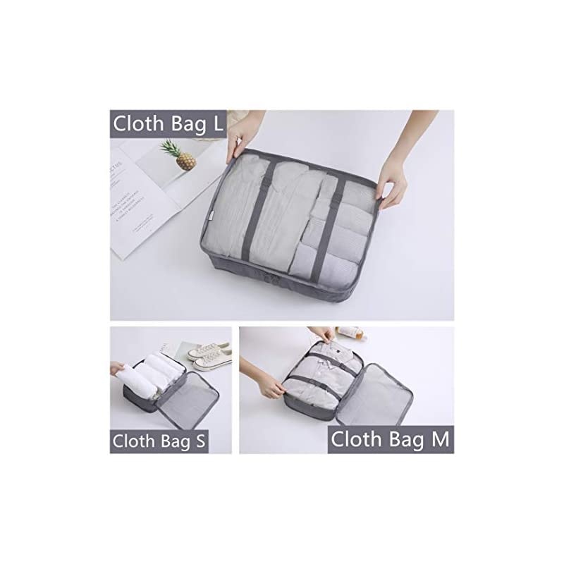 6 pcs Luggage Packing Organizers Packing Cubes Set for Travel