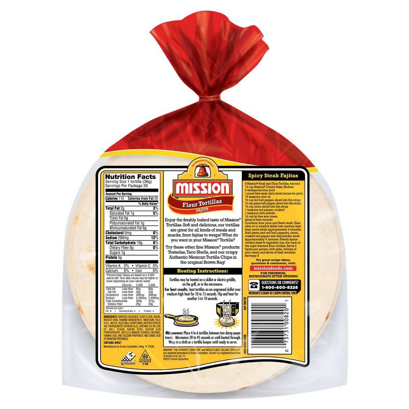 Mission Fajita Size Flour Tortillas - 26oz/20ct