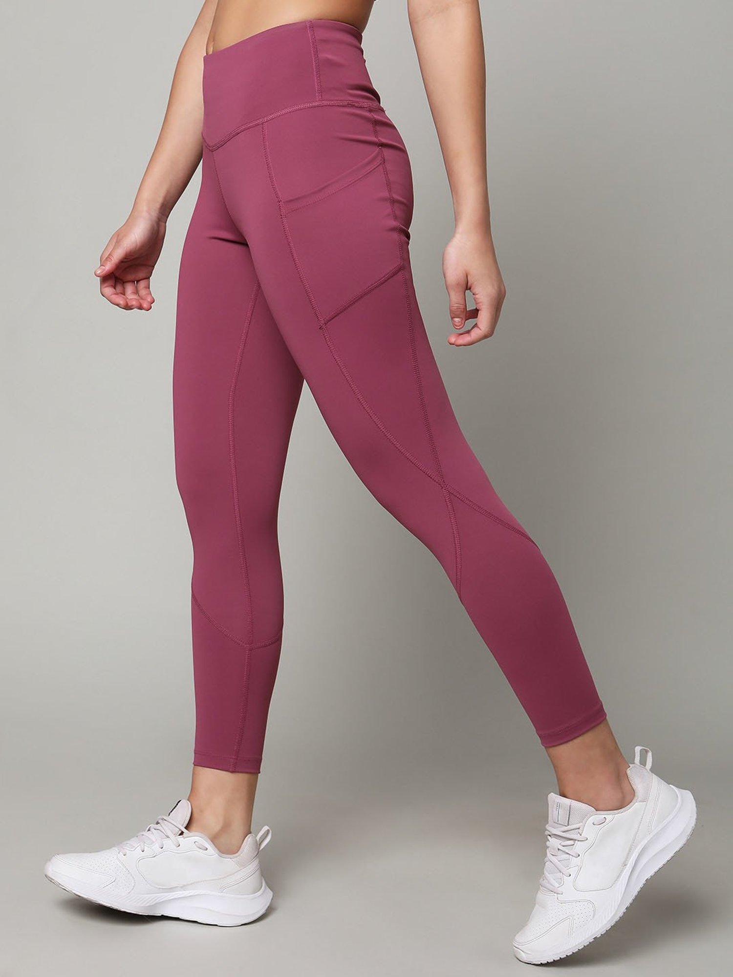 SILVERTRAQ Dark Mauve Relaxed Fit Leggings