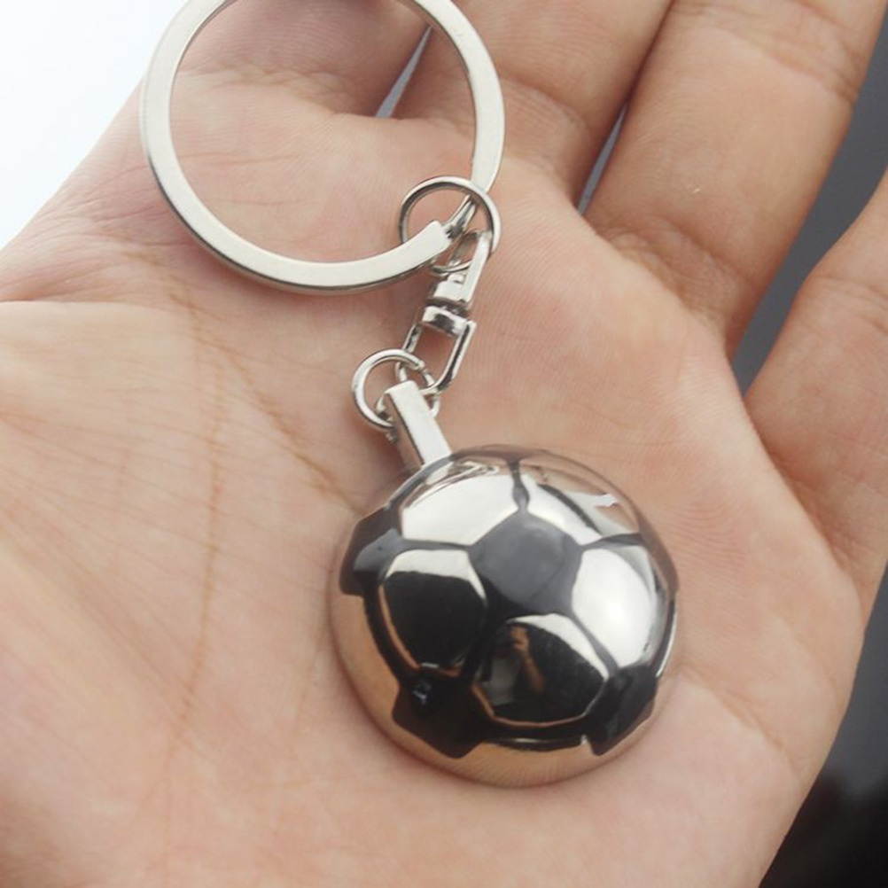 Half Football Keyring Metal Keychain Cool Car Keyring Handbag Pendant Decoration Creative Gift Keyfob