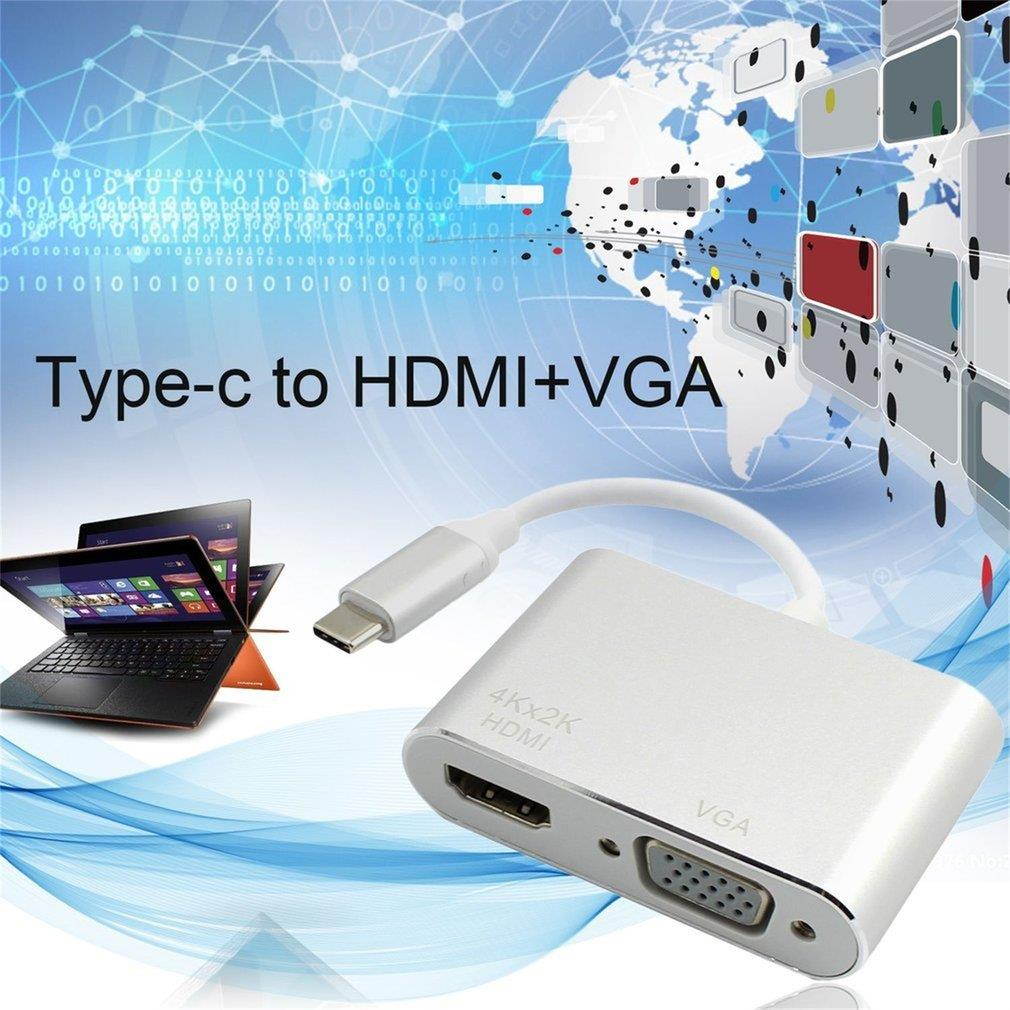 USB-C 3.1 Type C to HDMI VGA Adapter For HDTV For Macbook USB-C Converter
