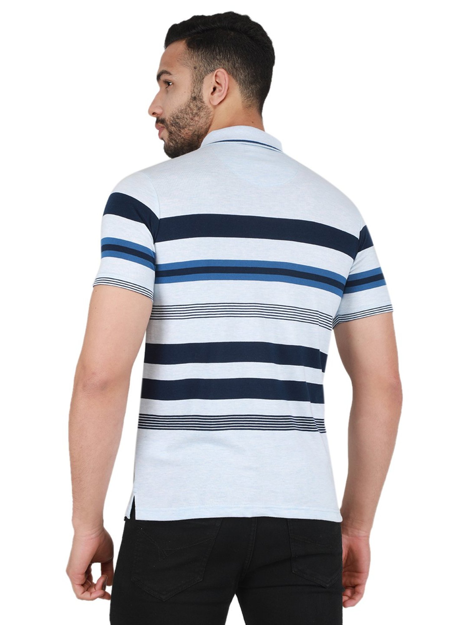 Monte Carlo Multicolor Regular Fit Striped Polo T-Shirt