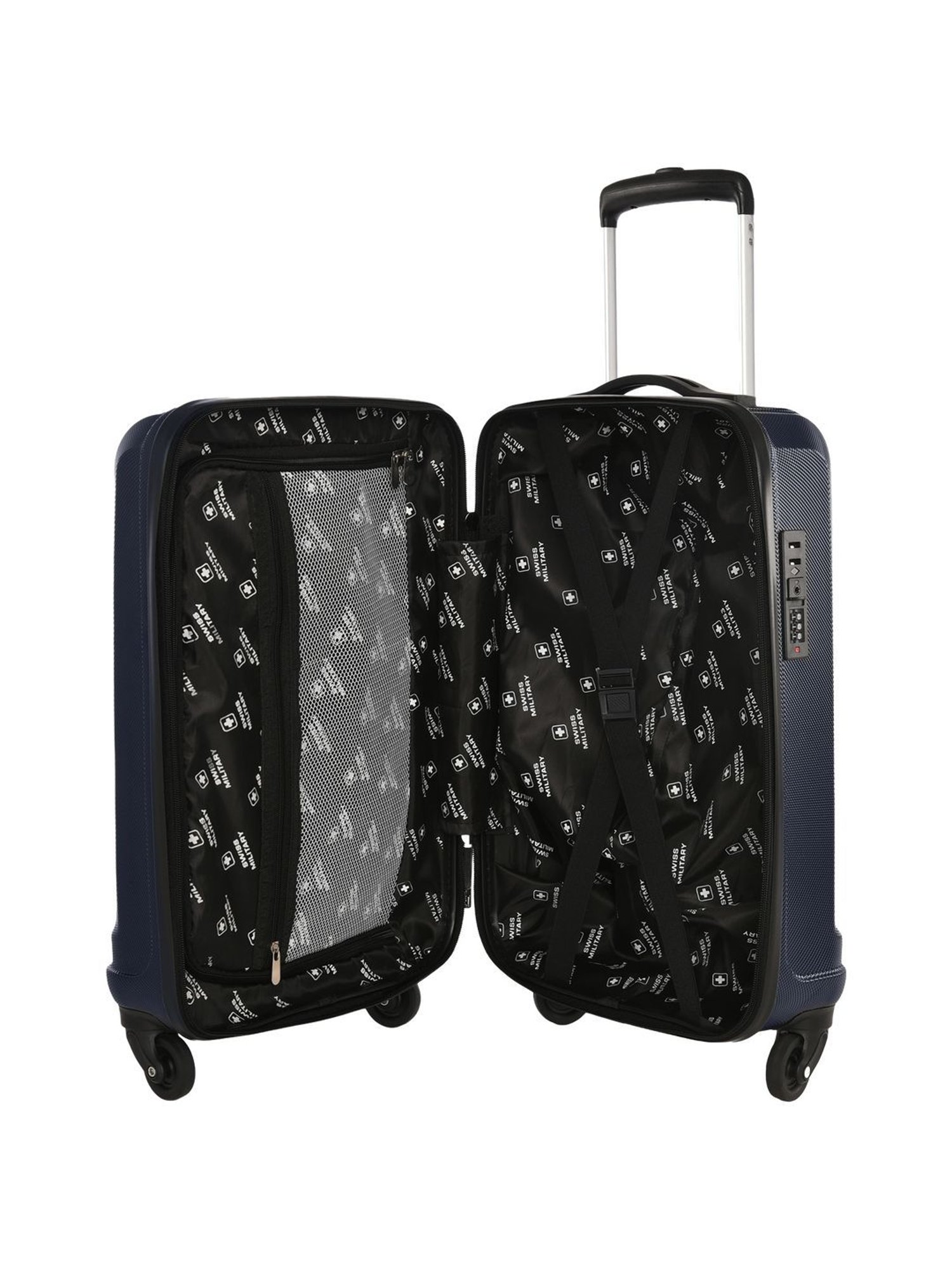 Swiss Military Blue 4 Wheels Small Carry-On Luggage