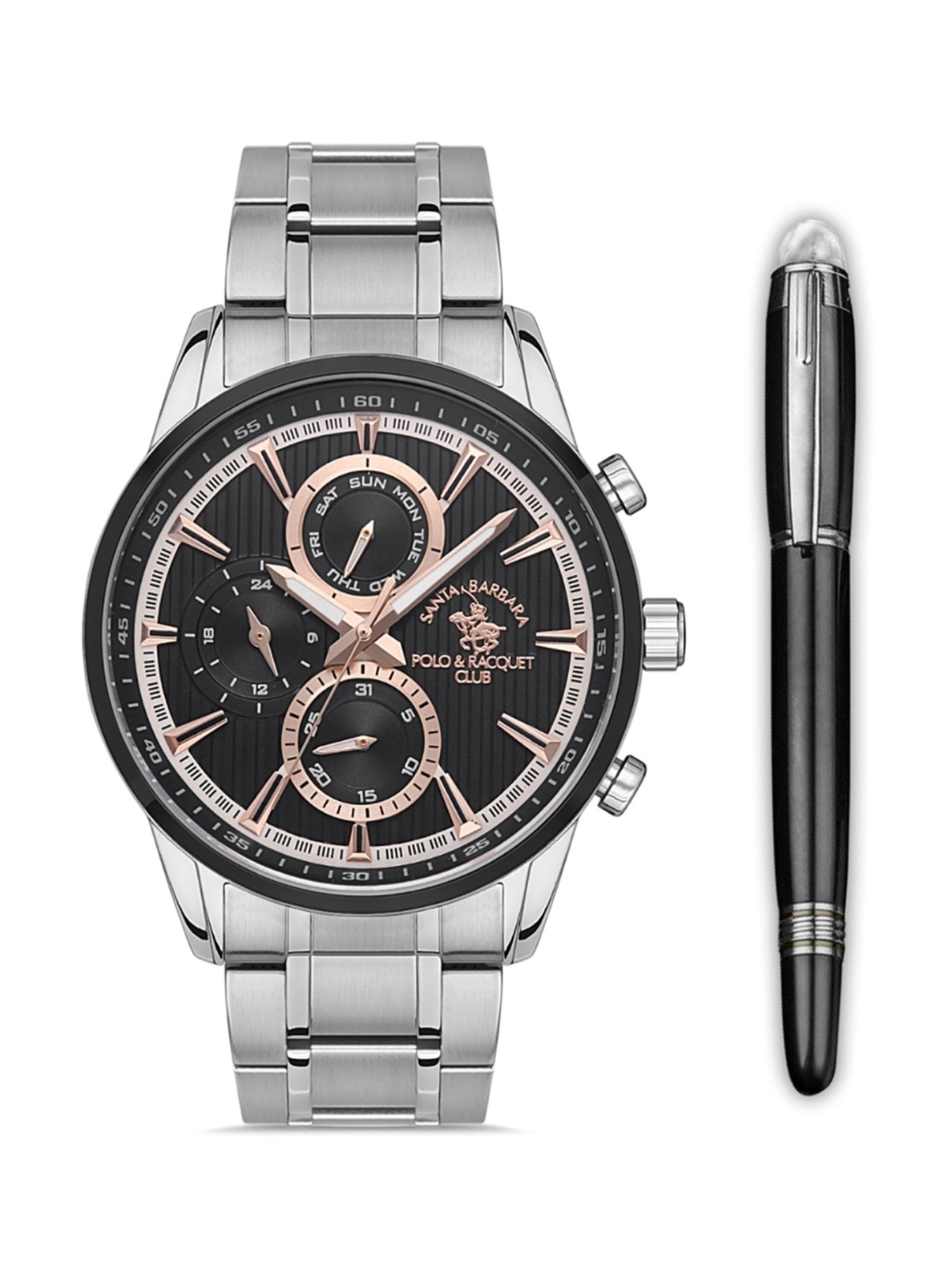 Santa Barbara Polo & Racquet Club SB.1.10446-5 Chronograph Watch for Men With Pen