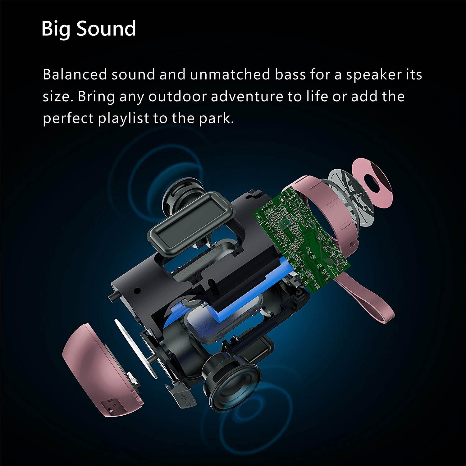 Waterproof Bluetooth Speakers, Outdoor Wireless Portable Speaker with microphone, 36 Hours Playtime, Superior Sound for Car, Camping, Beach, Sports, Pool Party, Shower