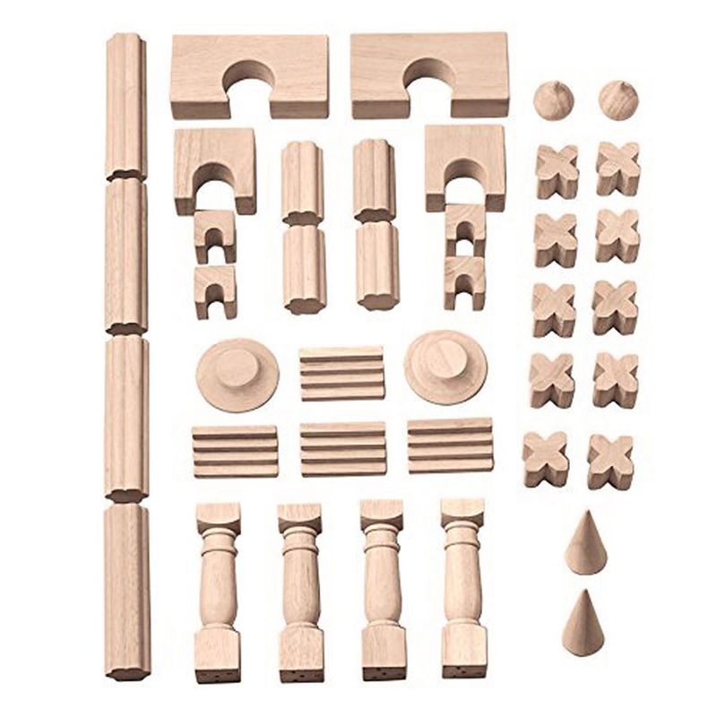 Creative Minds Wooden Architectural Unit Blocks - 40 Blocks