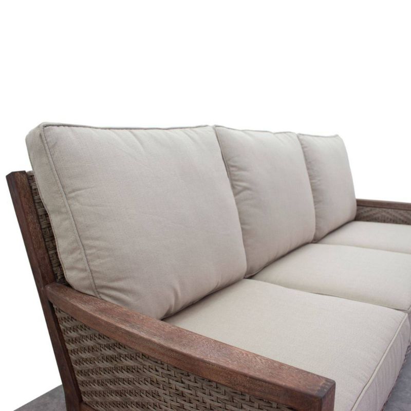 Tahoe Outdoor Three-Seater Sofa - Brown Wicker - Serta
