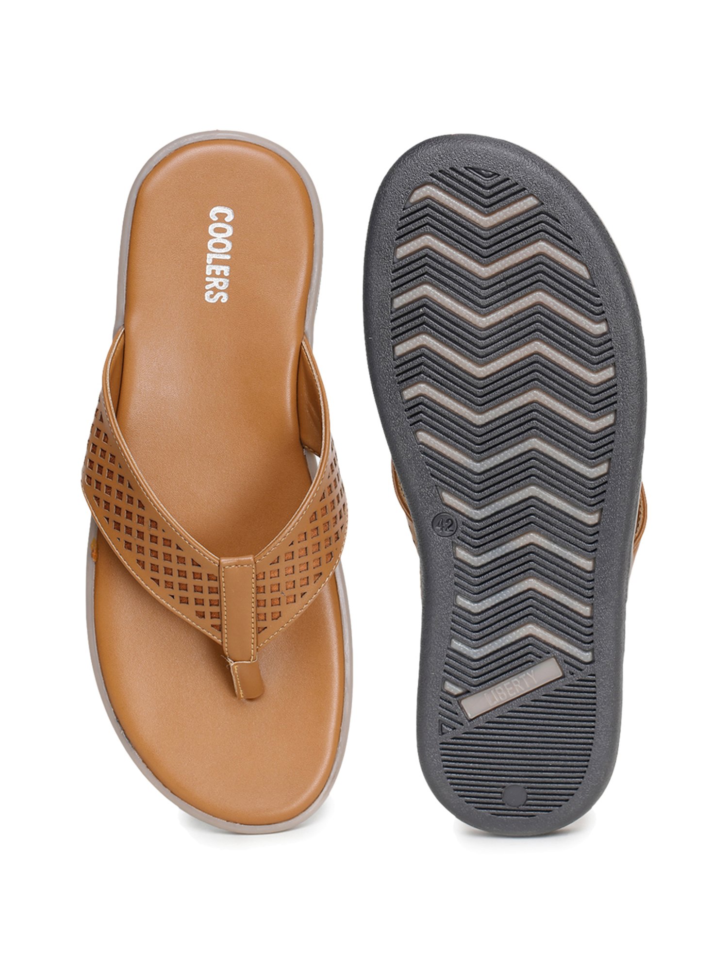 Coolers by Liberty Men's Tan & Grey Flip Flops