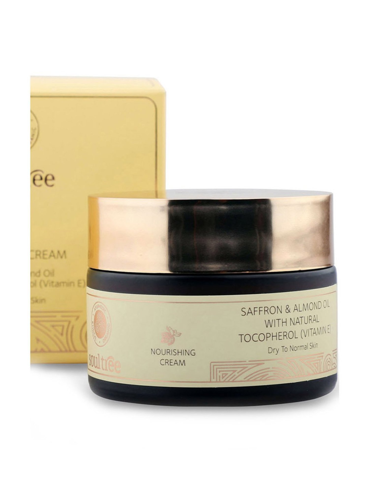 SoulTree Nourishing Cream Saffron & Almond Oil with Natural Vitamin E - 50 gm | Ayurvedic Cream