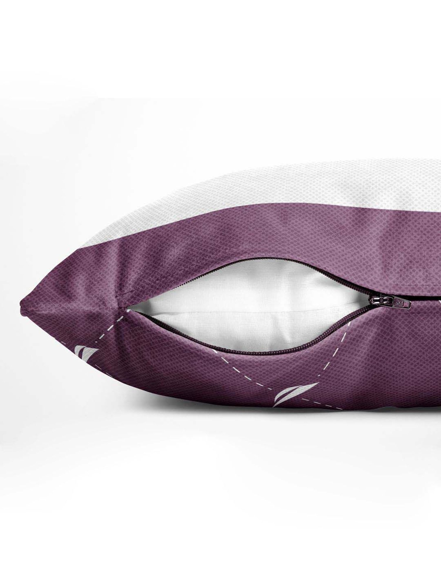 Nautica Logo Stripe Grape Microfibre 300 GSM Premium Cushion Covers - Set of 2