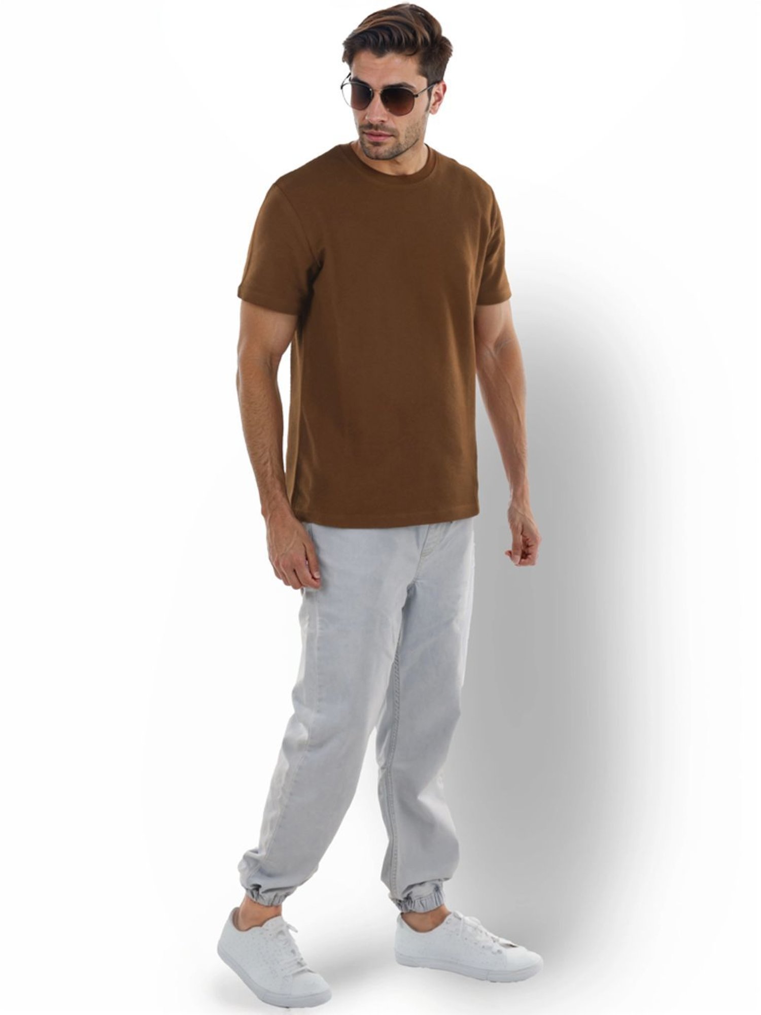 Celio* Dk Brown Regular Fit T-Shirt