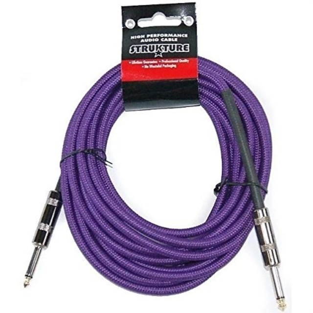Strukture SC186PP 18.6 ft Woven Audio Guitar Cable Cord Purple