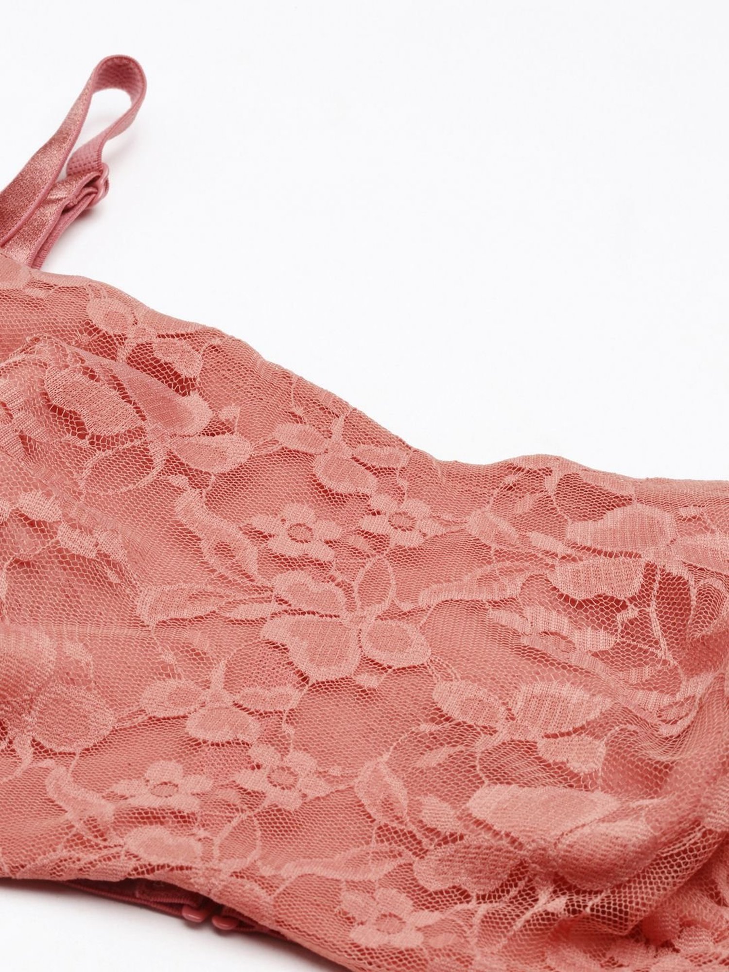 Enamor Dusty Pink Lace Work Bralette Bra