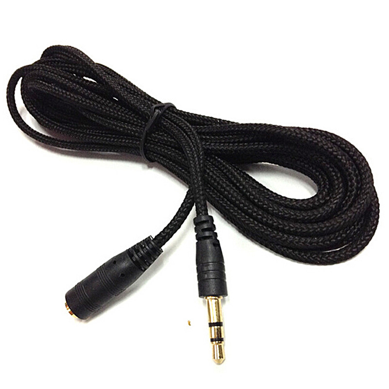5M 16ft 3.5mm Female to Male F/M Headphone Stereo Audio Extension Cable Cord Black