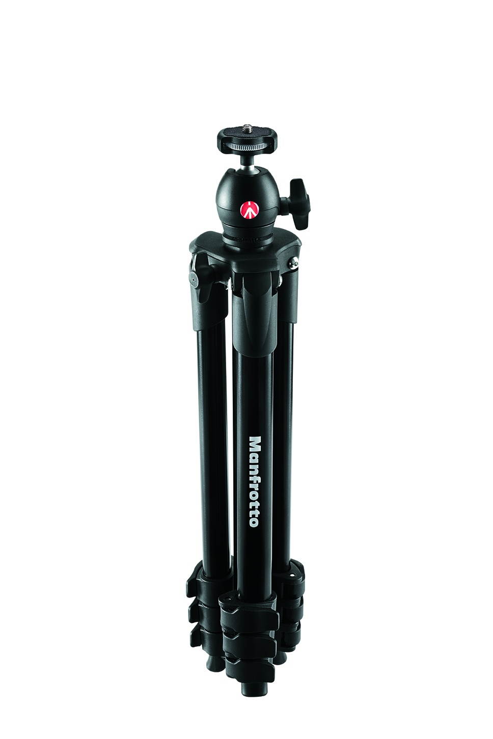 Manfrotto 4-Section Compact Light Aluminum Tripod with Built-in Ballhead, Black