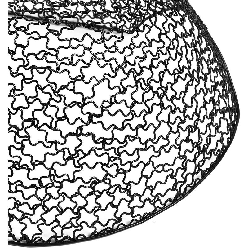 2-Pack Black Iron Wire Metal Fruit Baskets Storage Holder Kitchen Organizer for Fruit Snack Vegetables, 2 Sizes