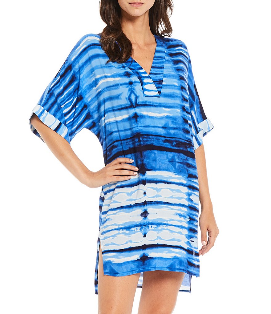 Natori Shibori Printed Challis Tunic Sleepshirt