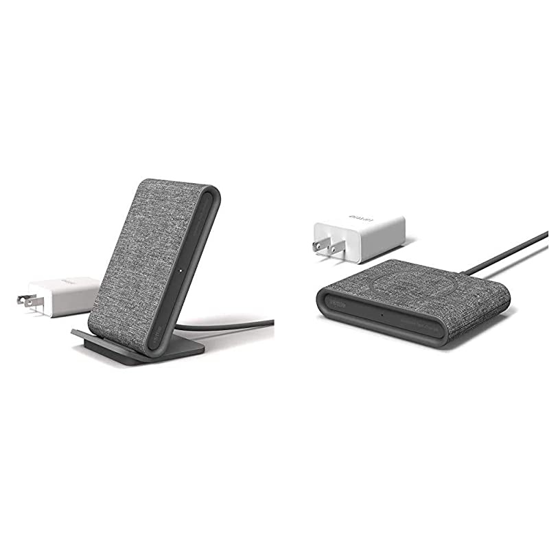 Ion Wireless Fast Charging Stand |QiCertified | Includes USB C Cable amp AC Adapter | Ash amp Ion Wireless Mini Fast Charging Pad | QiCertified Charger | Includes USB C Cable amp AC Adapter | Ash