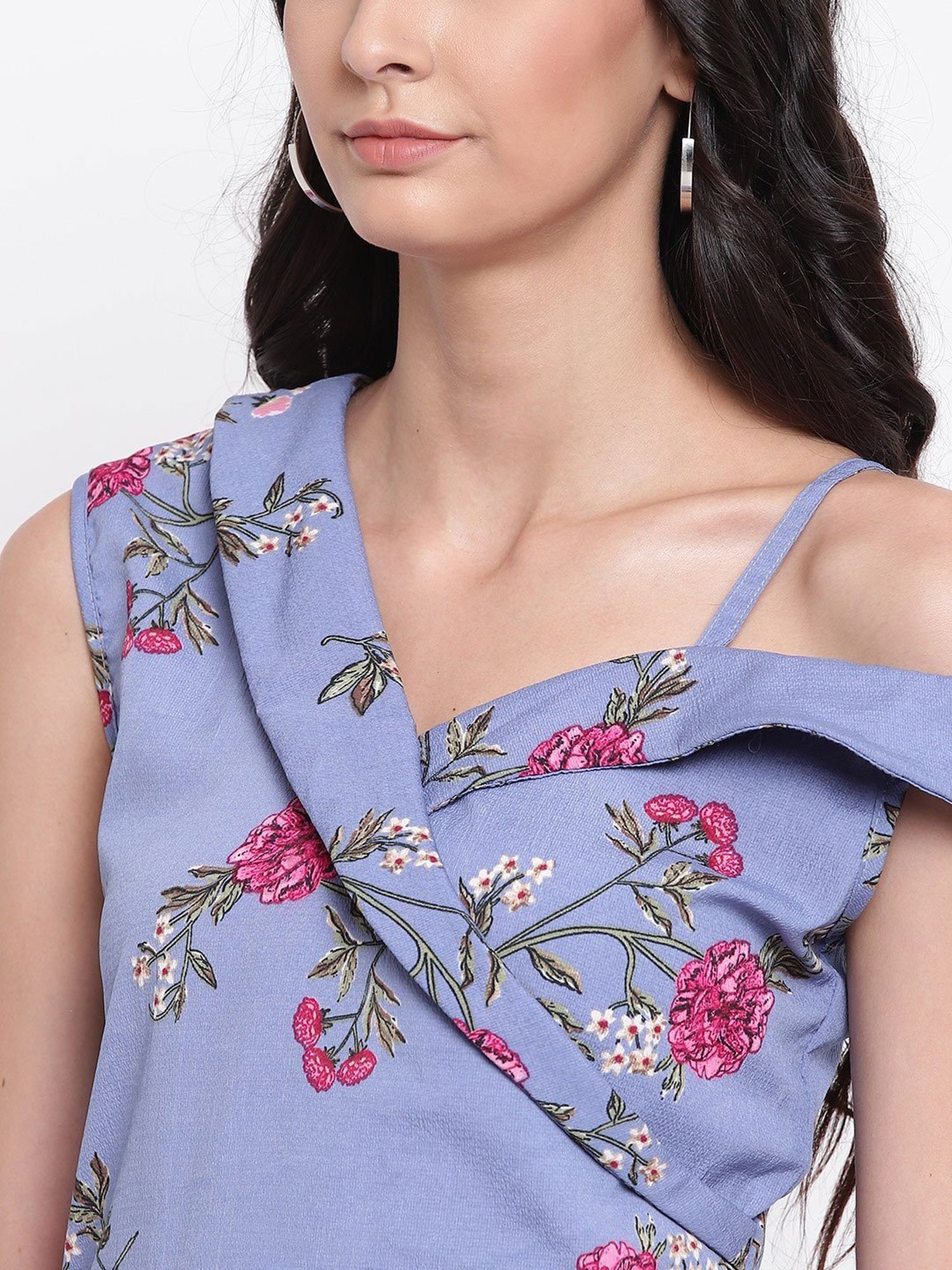 Belle Fille Blue Floral Print Playsuit