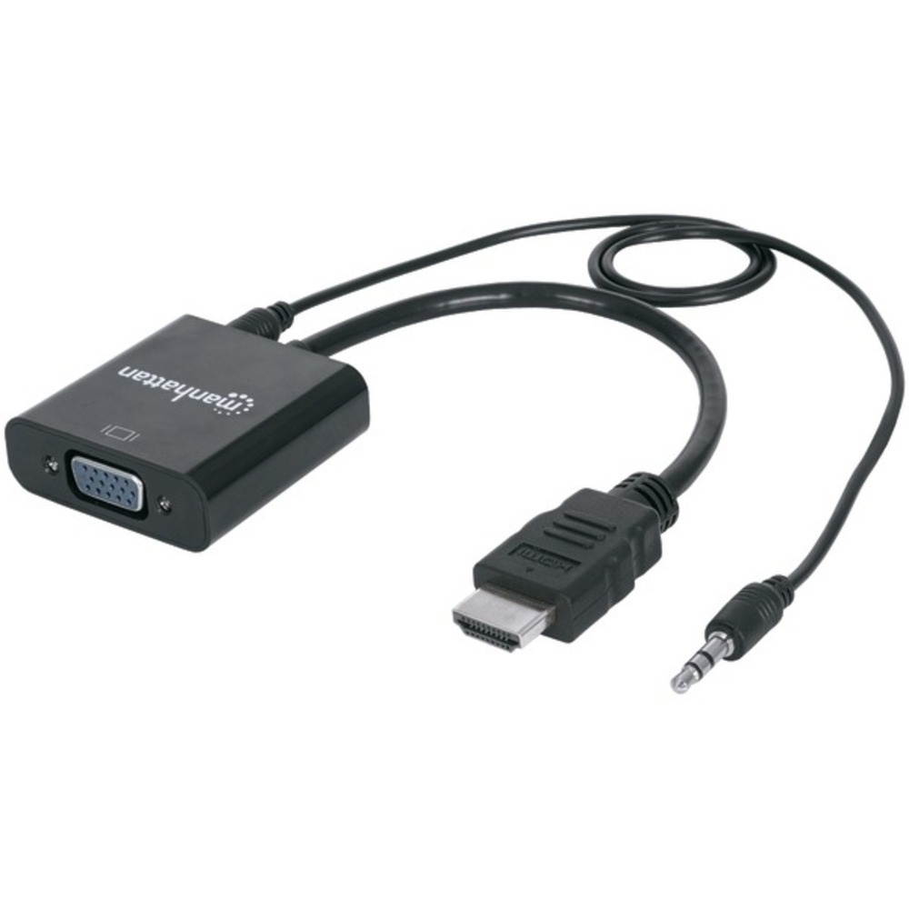 Manhattan Hdmi Male To Vga Female Converter With Audio And Optional Usb Micro-B Power Port - Retail Bag