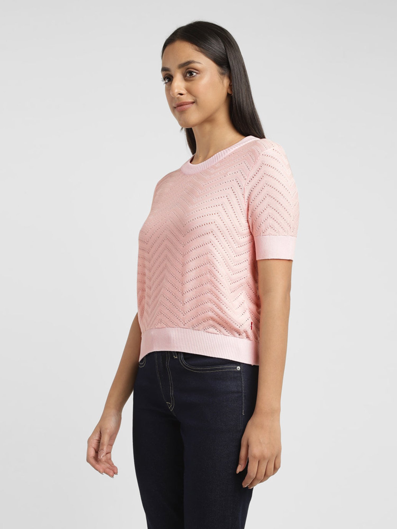 Levi's Pink Self Design Sweater