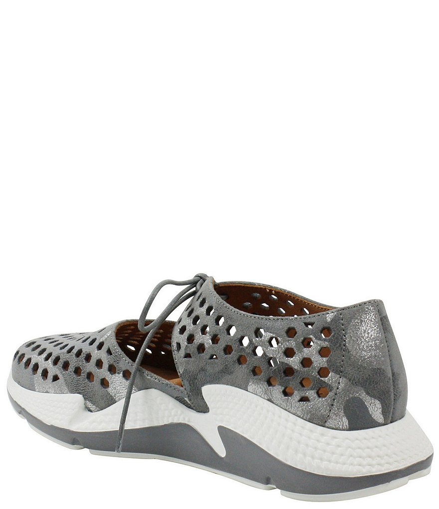 L'Amour Des Pieds Himar Perforated Metallic Leather Sneaker