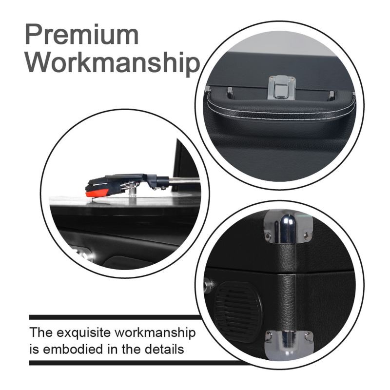 LP&No.1 Suitcase Bluetooth Turntable with Stereo Speaker,3 Speeds Vinyl Record Player Turquoise