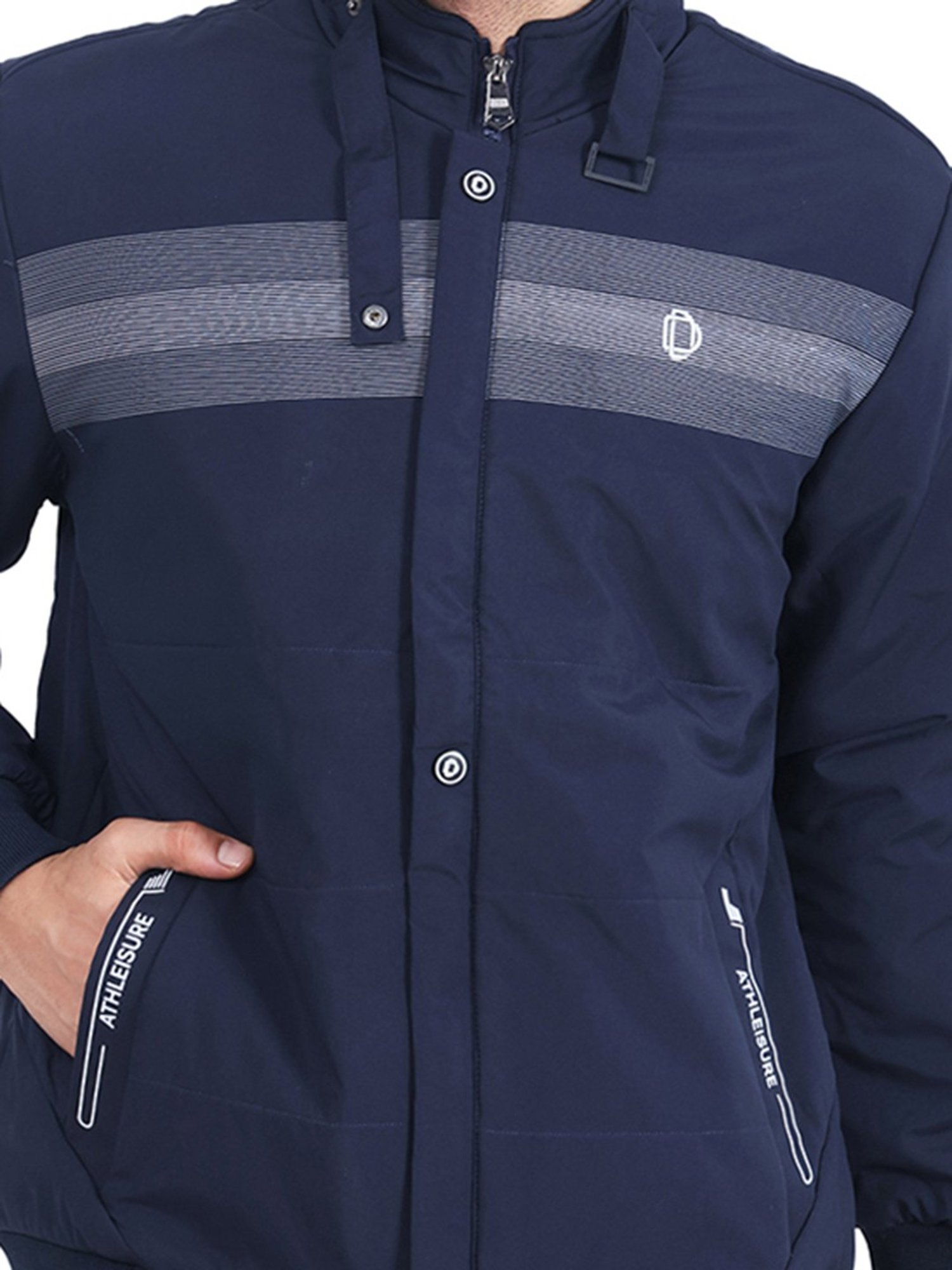 Dollar Navy Regular Fit High Neck Jacket