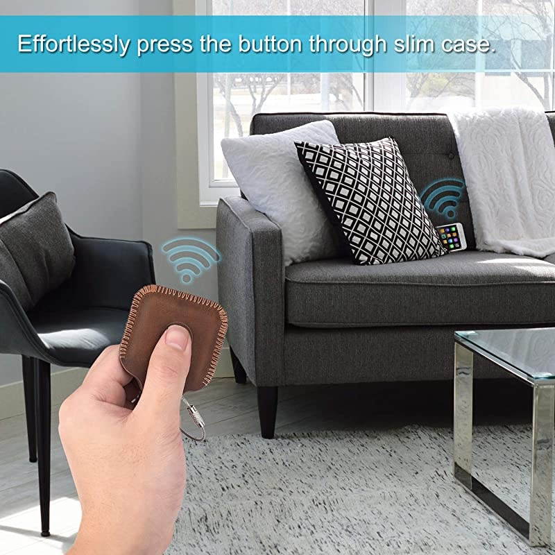 Genuine Leather Case for Tile Mate Tile Pro Tile Sport Tile Style Cube Pro Key Finder Phone Finder AntiScratch Protective Skin Cover with Keychain Brown