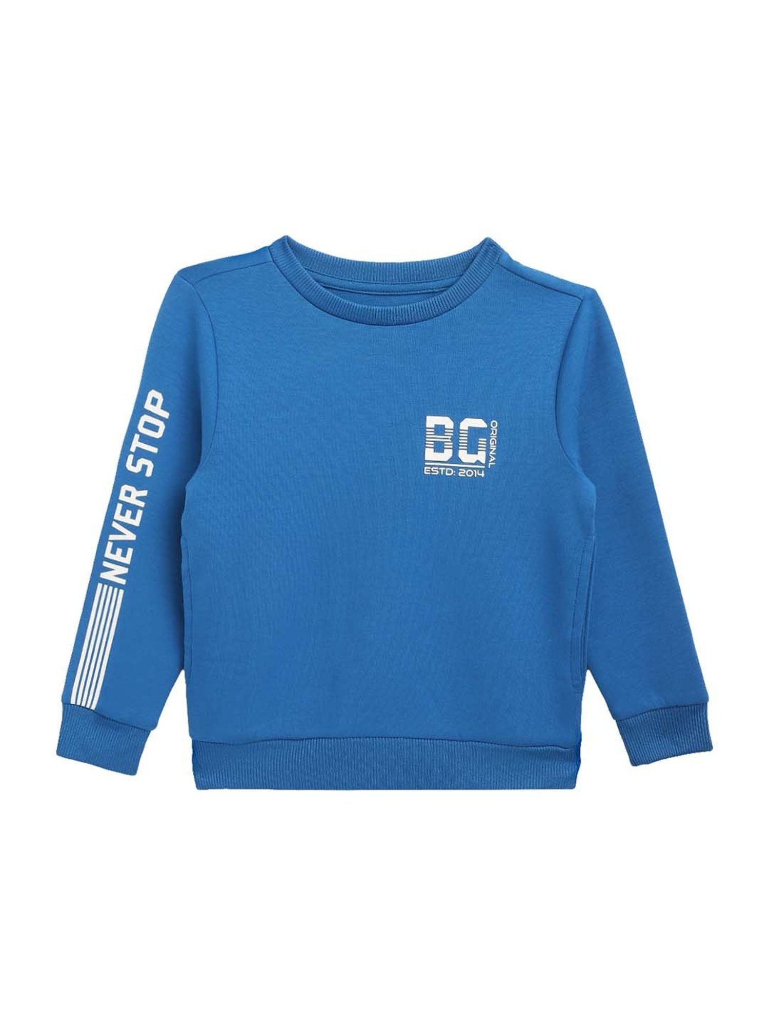 Blue Giraffe Kids Blue Cotton Sweatshirt