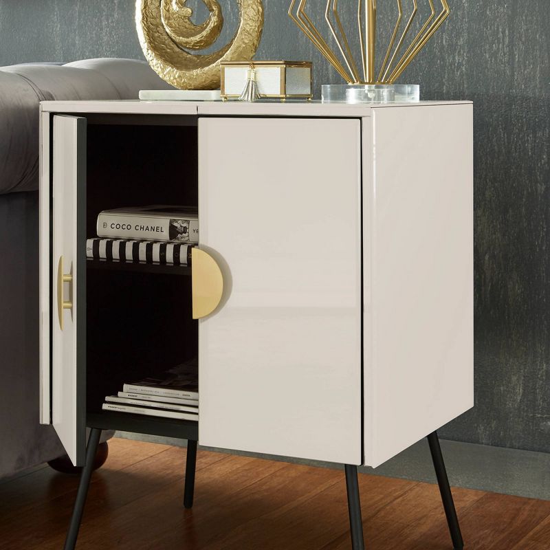 Magnus 2 Door Glass Accent Cabinet White - Inspire Q