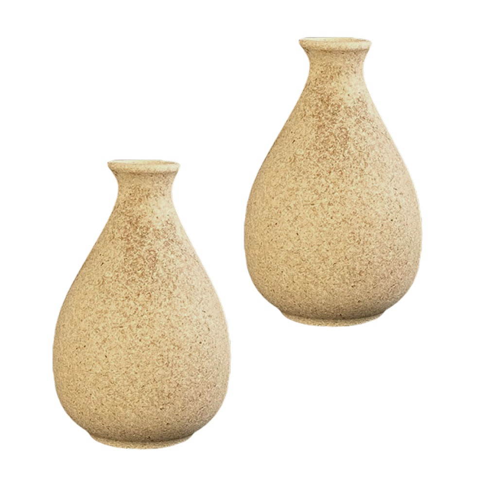 2Pcs Handmade Vases Adorable Wood Flower Vases Unique DIY Wood Vases (Khaki)