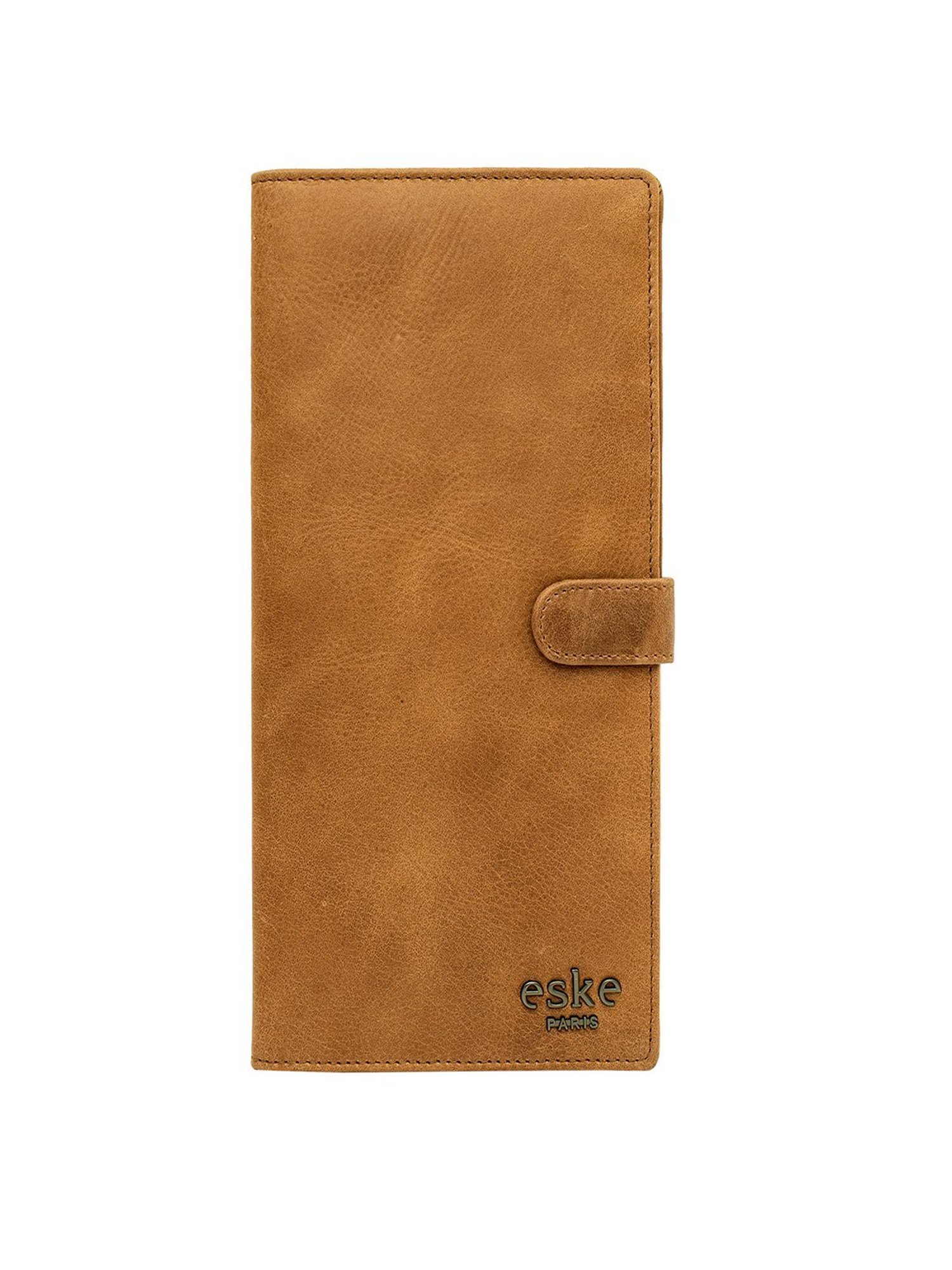 Eske Clover Brown Solid Small Passport Holder