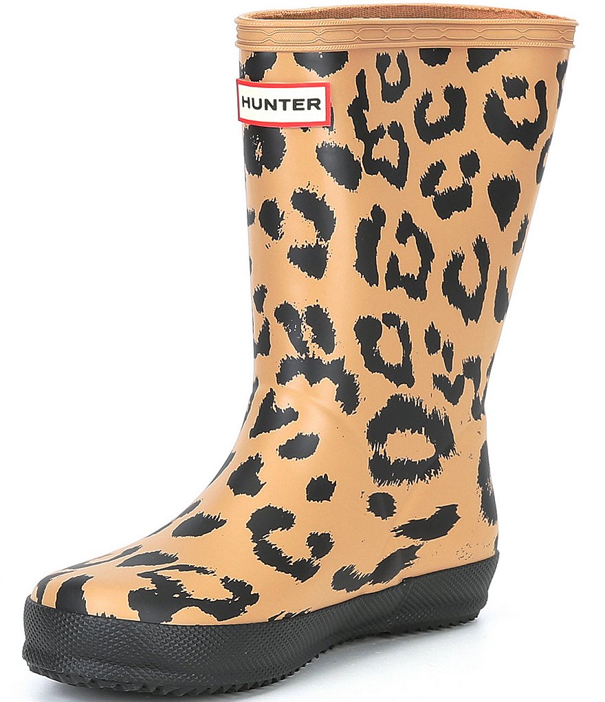 Hunter Girls' First Classic Hybrid Leopard Print Rainboots (Toddler)