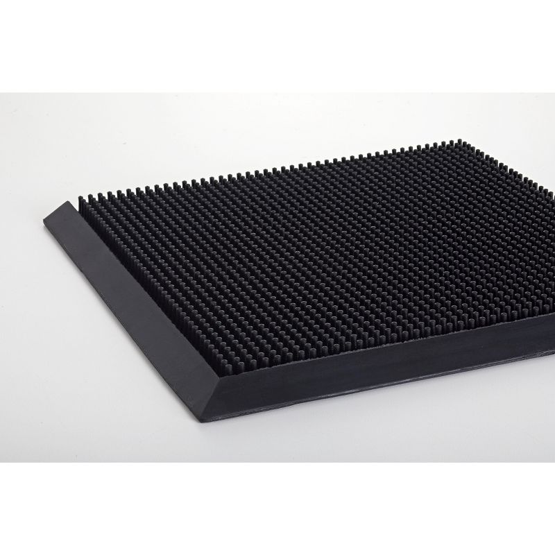 3'x6' Rectangle Solid Floor Mat Black - Crown